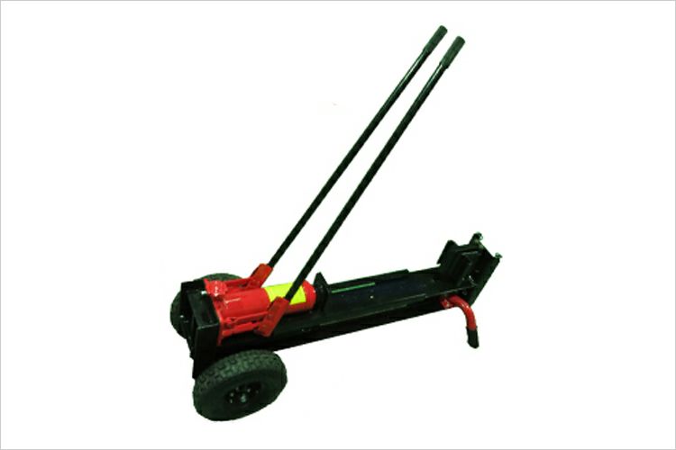 手動薪割り機 車輪付き 黒と赤　hls-12t シンセイ 新型手動式薪割り機12t HLS-12T 1台（直送品） - アスクル